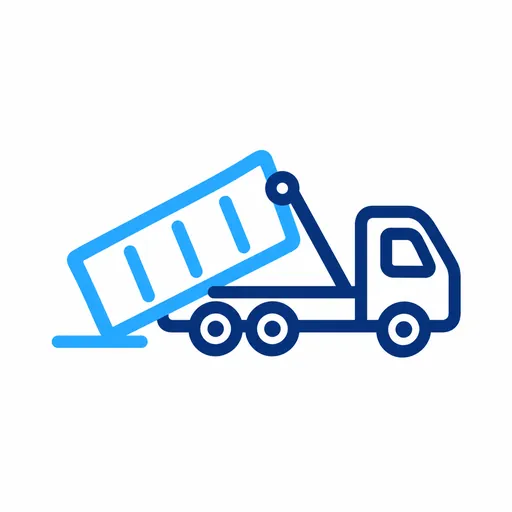 Step 3 icon: dumpster delivered by truck